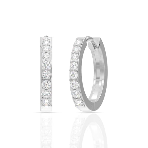 Image of 925 Sterling Silver Hoop Earrings for Women | Hypoallergenic Rhodium Plated Anti-Tarnish Lightweight Silver Hoops | Daily Wear & Office Wear Jewellery | Gift for Wife, Girlfriend, Mother, Sister | Birthday, Anniversary, Rakhi