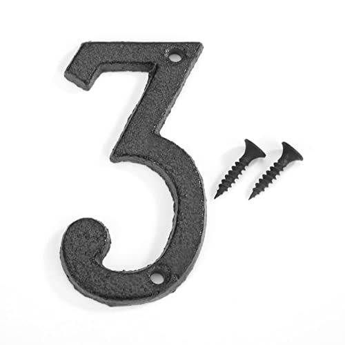 Numéro de porte en fonte moulée design traditionnel pour mur - 6