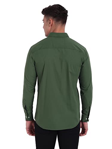 Image of Majestic Man Solid Slim Fit Casual Shirt for Men