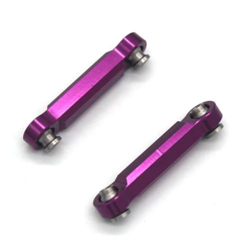Rc Special Connecting Rod for MJX 14301 14302 14303 1/14 2pcs Metal Steering Rod RC 4WD Remote Control Car Tracked Vehicles Parts and Accessories Upgrades Replacement(Purple)