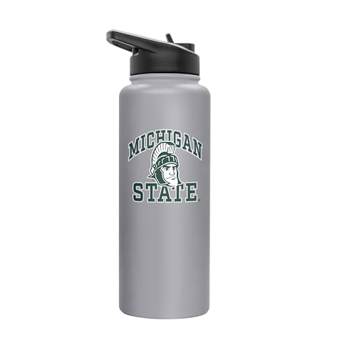 Image of Logo Brands NCAA Michigan State Spartans 34oz Athletic Quencher Bottle - Double-Wall Insulated, Stainless Steel, No-Spill Lid, Easy Carry Handle