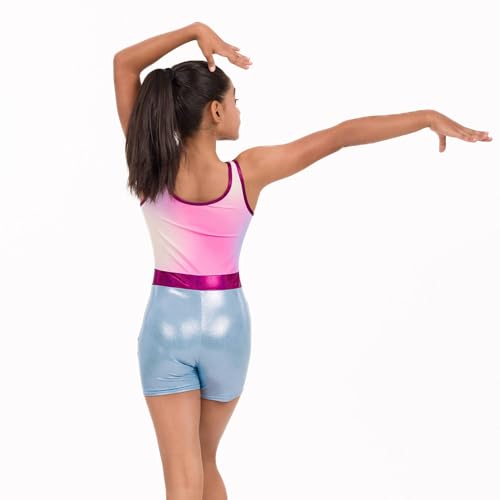 Image of IKAANYA Girls Unitard or Biketard for Gymnastics, Dance, Acrobatics or Swimming (Ages 3-15)