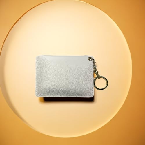 Image of Unisex Fashion Leather Coin Purse Credit Card Holder with Keychain PHILITA-11, White, Casual Card Holder