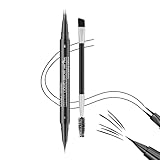 XFSRG Crayon à Sourcils Tattoo Brow Crayon Micro Imperméable à l'eau & Longue Durée Professional Makeup Brow Pencil Ultra-Fin Double-Embout avec Goupillon Marron(Noir)