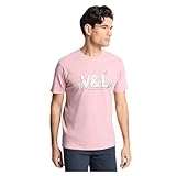 V&LUCCHINO - Camiseta de Manga Corta Basica Grafica V&L Hojas
