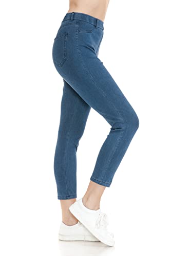 Leggings Depot Women's Stretch Pull-on Skinny Denim Look Jean Leggings (Available in Plus Size)2