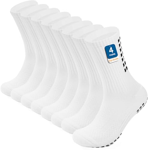 PERMANENTLY001 - PERMANENTLY001 Chausstes de football antidérapantes blanches homme femme chausstes de sport football Pilates rugby boxe cyclisme randonnée baseball coussinées 43-49 blanches L 4P