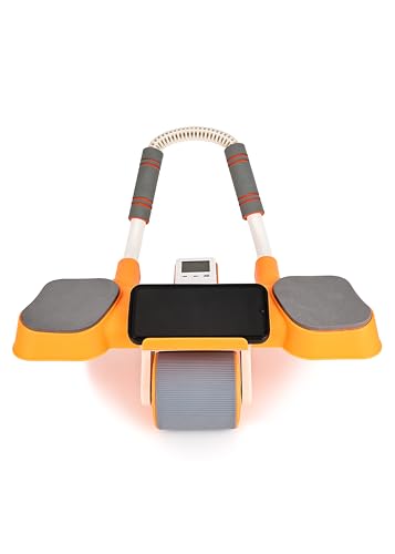 Image of INSTAFIT Automatic Rebound Ab Roller with Elbow Support, Timer, Calorie Counter, Mobile Holder, Dual Non-Slip Wheels, Knee Pad, Orange