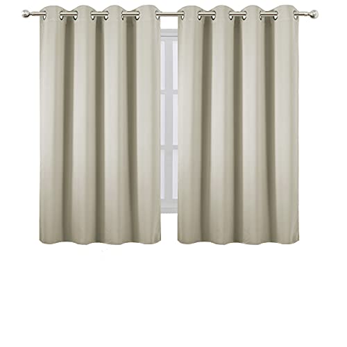 Image of LEMOMO Light Beige Thermal Blackout Curtains /52 x 54 Inch /Set of 2 Panels Room Darkening Curtains for Bedroom