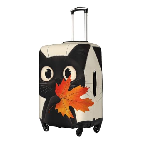 Fall Cat Print Suitcase Covers Protectors, Luggage Covers For 18~32" Suitcase, Accessories Washable Elastic Luggage Protective Cover2