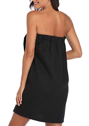 Image of 3 Pcs Towel Wrap for Women Lightweight Waffle Spa Bathrobe Cover Up Bath Shower Wraps with Adjustable Closure