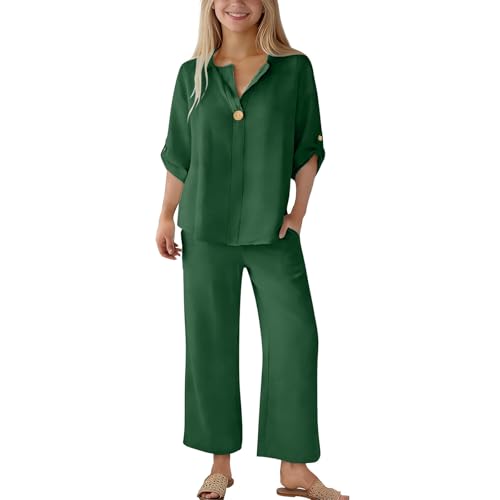 Tenue d'été décontractée en coton et lin pour ado fille idéale pour la plage