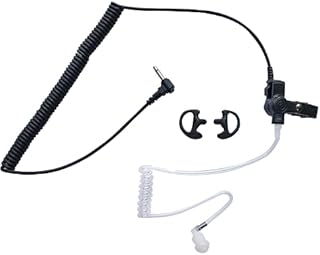RATAOK 3.5mm Listen Only Earpiece Headset for Motorola Two-Way Radios Walkie Talkie Speaker Microphone Transceiver PC Audio Equipment, with Black Earmolds