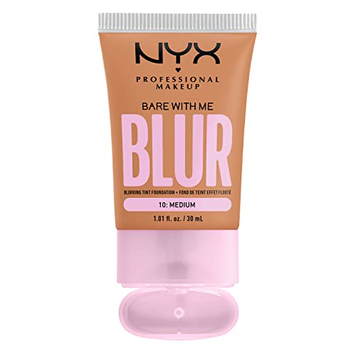 NYX Professional Makeup Fond de Teint Effet Flouté Bare With Me Blur Couvrance Moyenne Fini Naturel Niacinamide Matcha & Glycérine Hydratation Jusqu'A 12H Teinte : Medium 10 - vue 7