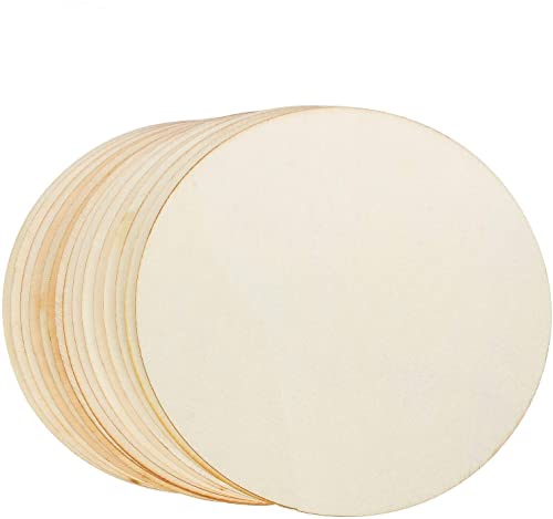 STARVAST 50 discos de madera en bruto natural, rebanada de madera, 15 cm con 3 mm de grosor, Rondin de madera para las artes y artesanías, decoraciones navideñas Artesanía DIY - 6 pulgadas Cover
