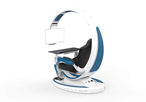 Image of INGREM Ergonomic Gaming Computer Chair Game Cockpit Gaming Equipment All-in-one Computer Seat E-Sports Space Capsule Zero Gravity Office Chair Coding Pod 2.0 (White Blue)