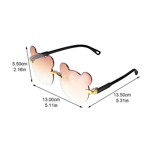 Amosfun Bear Shaped Sunglasses 3pcs Bear Eyeglasses Bear Funny Sunglasses Props Birthday Sunglasses Decoration Party Sunglasses Girls Flower Glasses2