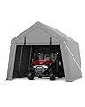 VerisShade 10 x 10 ft Carport Storage Shed, Shelter Logic with 2 Roll-up Zipper Door, Heavy Duty Waterproof Tarp, Storage Tent for ATV, Motorcycle, Bike, Garden Tools, Firewood