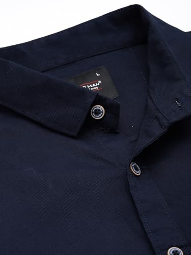 Image of Majestic Man Comfort Slim Fit Solid Pure Cotton Self Design Casual Shirt
