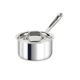 All-Clad 4201.5 Stainless Steel Tri-Ply Bonded Dishwasher Safe Sauce Pan with Lid Cookware, 1.5-Quart, Silver