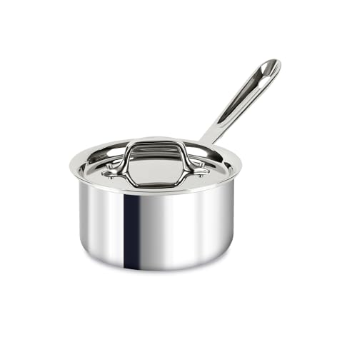 Image of All-Clad D3 3-Ply Stainless Steel Sauce Pan with Lid 1.5 Quart, Induction Oven Broiler Safe 600F, Multipurpose, Compatible w/ All Cooktops, For Restaurant or Home Kitchen, Pots & Pans, Cookware Silver