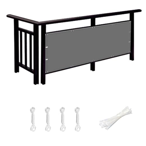 Cache vue balcon 126 x 340 cm brise-vue extérieur gris