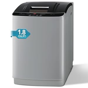 LifePlus Portable Washing Machine 12lbs Capacity, Fully Automatic Compact Washer with w/Drain Pump, Faucet Adaptor, 10 Programs & 8 Water Levels for Apartment Home Dorm
