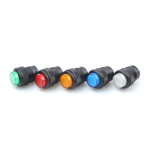 Interruptor R16-503 autobloqueo de 16mm redondo naranja de 2 pines para cuadros eléctricos 3