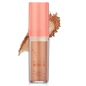 Polvo De Hadas,Body Face Glitter Highlighter Powder Stick,Face High Gloss Natural Three-dimensional Face Blusher Sparkle Fairy Highlight Patting Powder Smooth Highlight Makeup Stick Gold