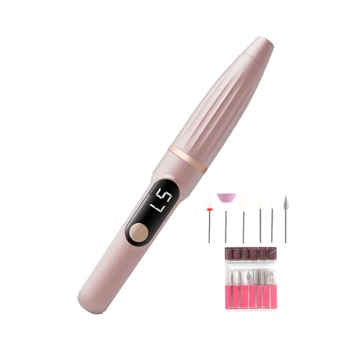 Taladro de uñas eléctrico, máquina de juego de limas de uñas, herramienta de manicura, pantalla digital, kit de con puntas de repuesto, equipo de cuidado profesional para uso en salón de