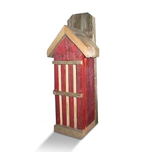 Nature Gift Store Rustic Butterfly House – Encourages Butterfly Habitation – Weather-Resistant, Eco-Friendly Garden Décor – Recycled Fence Wood Handcrafted – Durable Construction 13.5” Tall – Red