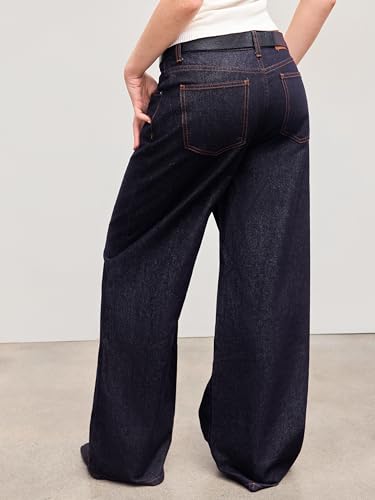 CIDER Women Mid Waist Denim Wide Leg Jeans Trousers Casual Pants Jean with Pocket4