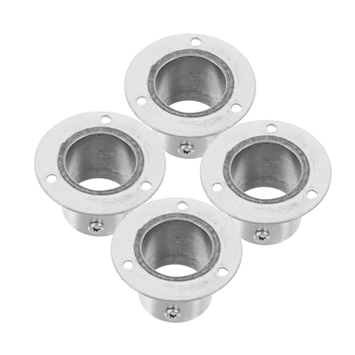 SHINEOFI 4pezzi Staffa Porta Bastone Armadio in Acciaio Inossidabile Supporto Flangiato Robusto Per Asta Doccia e Appendi Abiti Design Elegante Per Armadi e Ripiani