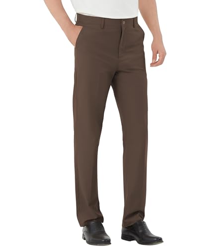 Image of Men's Tall Classic Fit Flex Flat Front Dress Pants Formal Pants for Business & Office