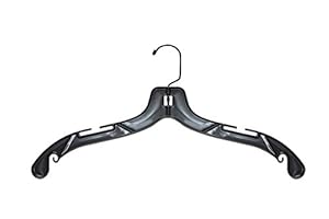 NAHANCO 2500BH Plastic Shirt/Dress Hangers with Black Swivel Hook, Heavy Weight, 17