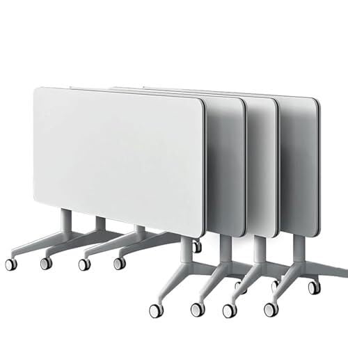 Klappbarer Trainingstisch mit Drop-Blatt-Oberseite, tragbar, für Bürokonferenzen, Meetings, Seminare, Schreiben, Drucken, Podcasting, Set mit 4 Rollen (160 x 60 x 75 cm)