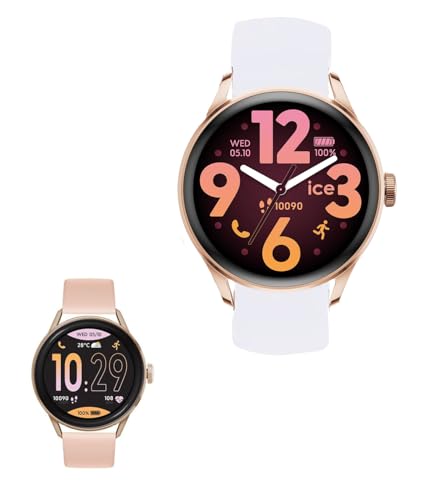 TUODENG Compatible pour Mode Silicone Classique Bracelet De Remplacement Compatible pour Ice-Watch Montre Connectée Femme Ice Smart 2.0 1,2 Pouces (Blanc)