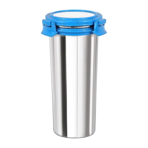 Image of Signoraware Lock N Store Stainless Steel Round Tumbler | Airtight & Leakproof | Compact Design | Easy to Clean | Ideal for Office, School, Travel, and Home Use (500ml | TBlue)