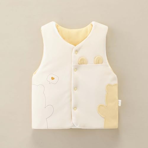 Toddler Boys Girls Thick Vest Button Round Neck Cute Print Sleeveless Waistcoat Winter Warm Outwear with Pocket4