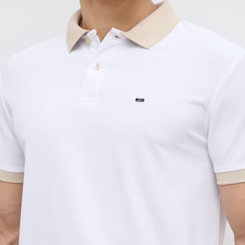 Image of Nostrum Mary Half Sleeve Polo T-Shirt with Two-Tone Collar, Stylish T Shirt for Men, Polo Tshirts for Men, Cotton T Shirt for Man, Casual Tshirt for Mens Boys