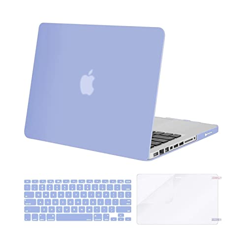 MOSISO Plastic Hard Shell Case & Keyboard Cover & Screen Protector Only Compatible with MacBook Pro 13 inch (A1278, Old Version with CD-ROM), Release Early 2012/2011/2010/2009/2008, Serenity Blue