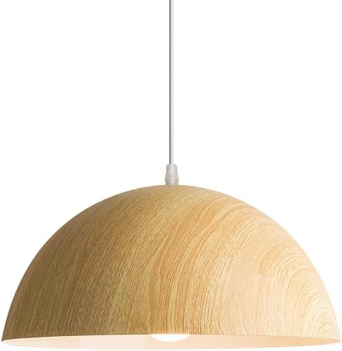 Lampes suspendues minimalistes modernes en aluminium brossé et texture bois haut de gamme