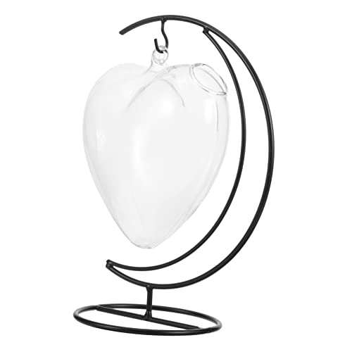 GRIRIW 1 juego Vaso de Cóctel de Vidrio Colgante con Soporte de Hierro Botella de Vidrio para Bebidas Decoración de Hotel y Fiestas para Vino Whisky y Jugos