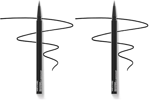wet n wild Breakup Proof Liquid Eyeliner - Ultra-Fine Brush, Waterproof, Long-Lasting - Cruelty-Free & Vegan - Ultra Black (Pack of 2)