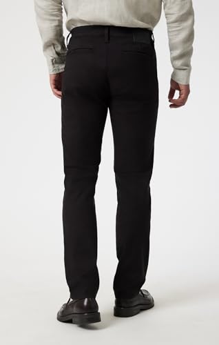 Mavi Men's Milton Mid Rise Slim Straight Pants, Black Luxe Twill, 36x323