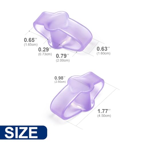 Image of Promifun Gel Toe Corrector, 10 Pack of Toe Separators with 2 Loops, Big Toe Spacer for Bunion Pain and Overlapping Toe - Lavender