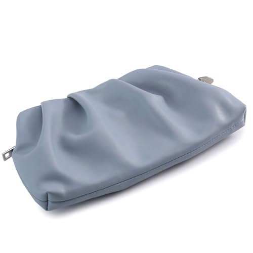 Image of Evening Bag for Women Ruched Clutch Purse Detachable Metal Chain Crossbody Bag