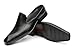 Santimon Mens Slippers Casual Dress Mules Slip On Loafers Fashion Business Formal Leather Open Back Sandals Summer Shoes for Men Black 9.5 US