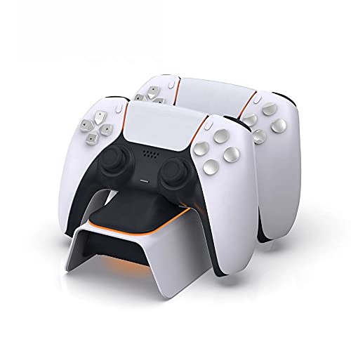 Image of Tobo Controller Charging Station PS-5 Controller Charger with LED Indicators Fast Charging Dual Sense Wireless Controller Compatible with PS5 Playstation 5, USB-C, White (PS-5-DUCK) TD-381GA-01