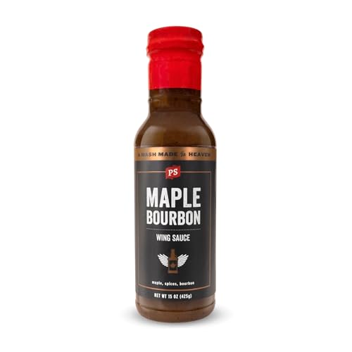 PS Seasoning Maple Bourbon Chicken Wing Sauce - Smoky and Tangy All-Purpose Wing Sauce for Dipping, Tossing, Glazing, Marinating - Great for Chicken, Meatballs, Pork, and More